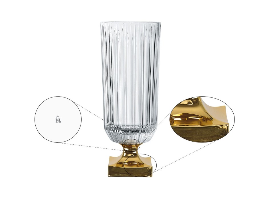 Living Spiegelau | Nachtmann Minerva Vase Mit Fus - Gold 40Cm | 15.9In