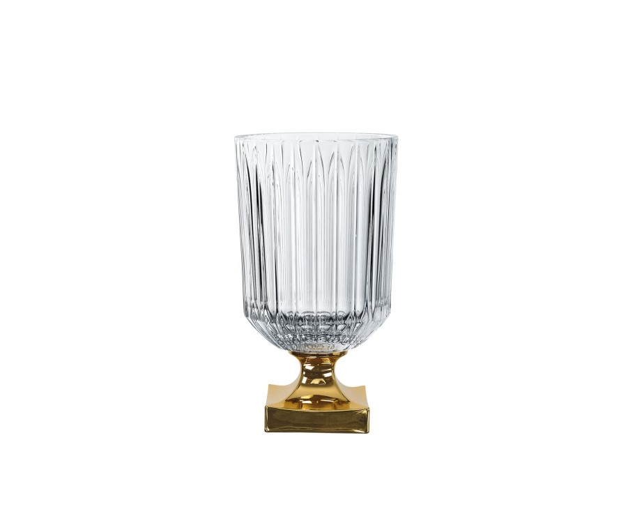 Living Spiegelau | Nachtmann Minerva Vase Mit Fus - Gold 32Cm | 12.4In